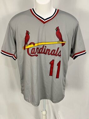 St. Louis Cardinals #11 Oquendo Grey Baseball Jersey